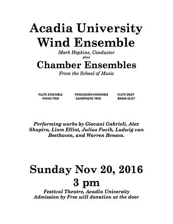 Poster for Chamber and Wind Ensemble