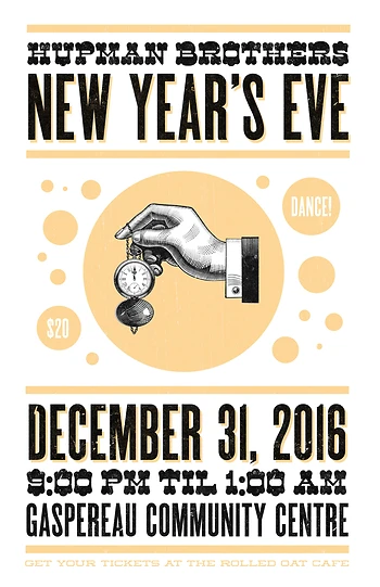 Poster for Hupman Brothers New Year's Eve Dance