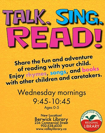 Poster for Talk Sing Read! Storytime