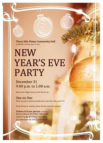 Poster for New Year's Eve Dance