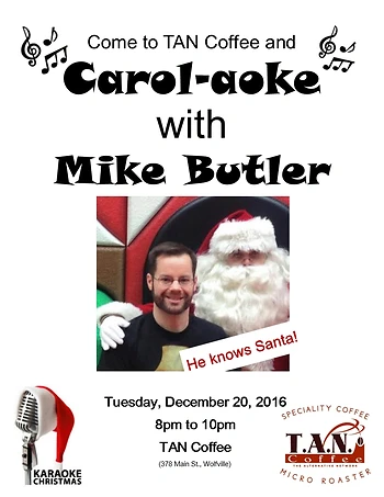 Poster for Carol-aoke with Mike Butler