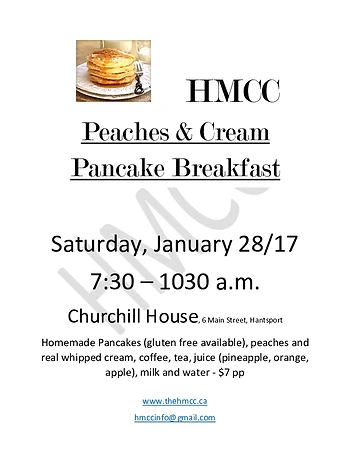 Poster for Peaches & Cream Pancake Breakfast