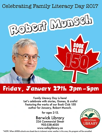 Poster for Family Literacy Day: Celebrating Robert Munsch