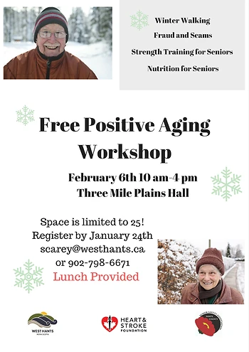 Poster for Free Positive Aging Workshops