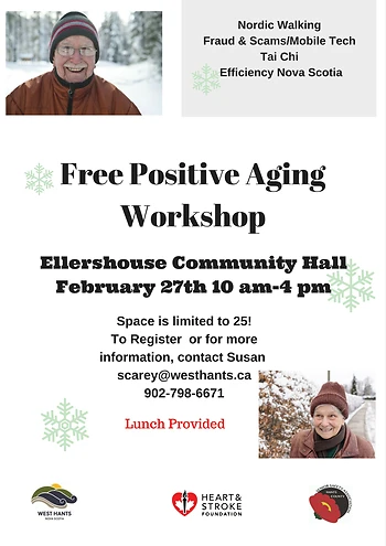 Poster for Free Positive Aging Workshops