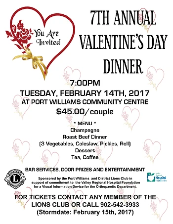 Poster for Valentine's Day Dinner