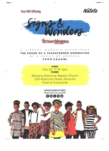 Poster for Watoto Children's Choir