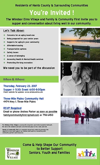 Poster for Supper & Conversation Living Well In Our Community