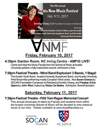 Poster for Acadia New Music Fest