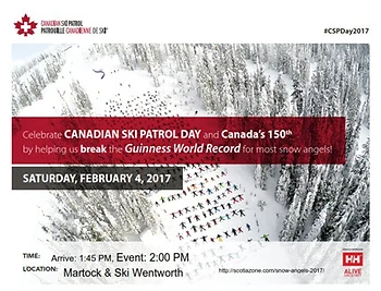 Poster for Canadian Ski Patrol Day & Guinness World Record for Snow Angels