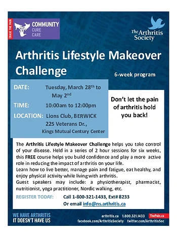 Poster for Arthritis Lifestyle Makeover Challenge