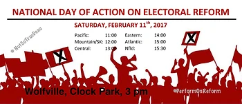 Poster for National Day of Action on Electoral Reform