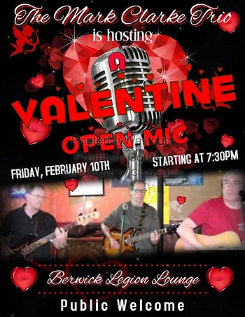Poster for Valentine's Open Mic