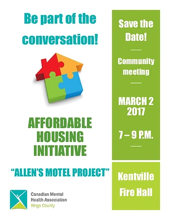 Poster for CMHA-Kings Affordable Housing Meeting