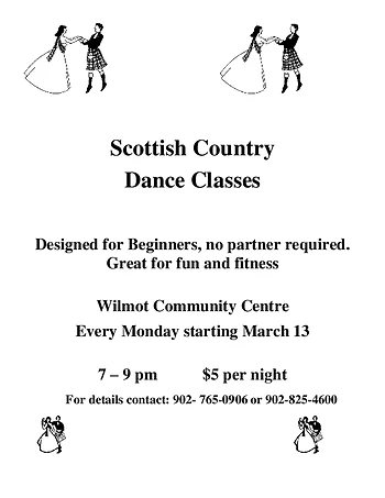 Poster for Scottish Country Dance Class