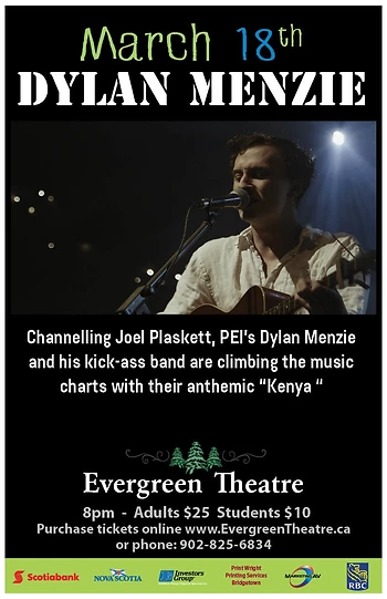 Poster for Dylan Menzie and his Band