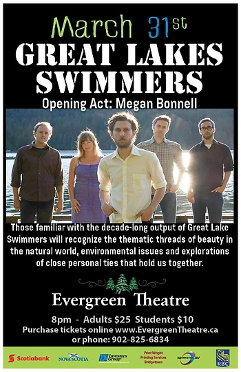 Poster for Great Lakes Swimmers with Megan Bonnell