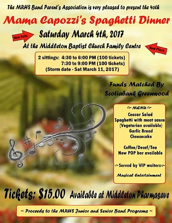 Poster for MaMa Capozzi's Spaghetti Dinner