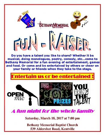 Poster for FUN raiser