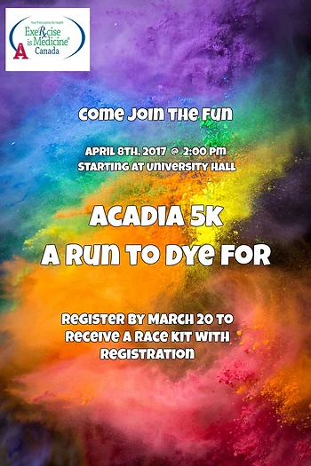 Poster for Acadia 5k A Run to Dye For