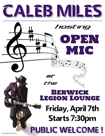 Poster for Open Mic Hosted By Caleb Miles