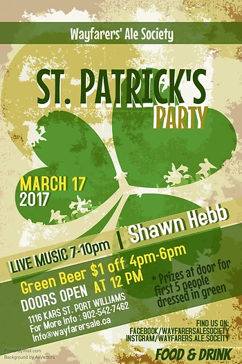 Poster for St. Paddy's Day with Shawn Hebb