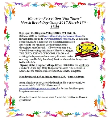 Poster for March Break Day Camp