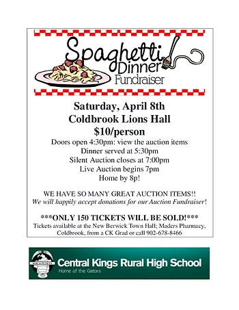 Poster for Spaghetti Supper and Auction