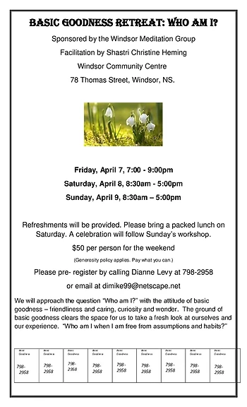 Poster for Basic Goodness Retreat: Who Am I?