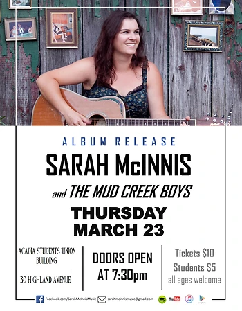 Poster for Sarah McInnis w/ The Mud Creek Boys