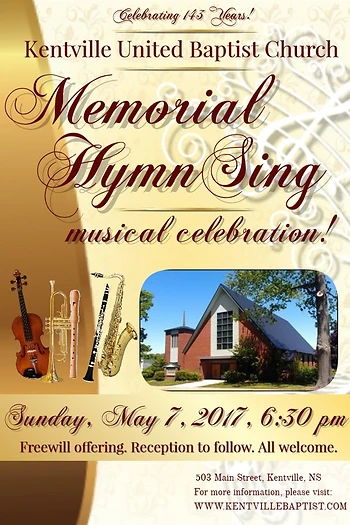 Poster for Memorial Hymn Sing