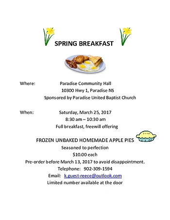 Poster for Spring Breakfast