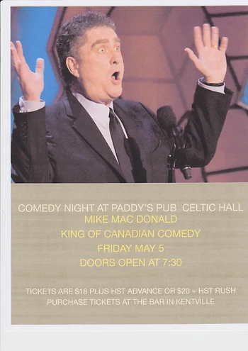 Poster for Comedy Night with Mike Mac Donald 