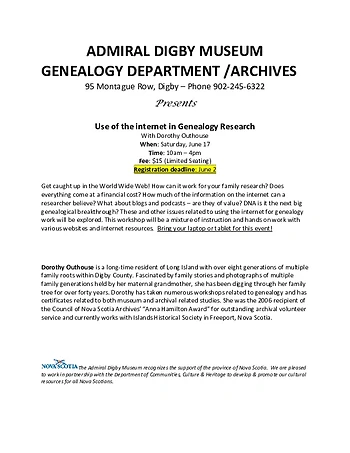 Poster for Use of Internet in Genealogy Research