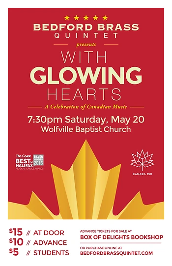 Poster for Bedford Brass Quintet: With Glowing Hearts