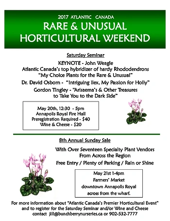 Poster for Rare & Unusual Plant Seminar