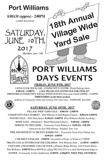 Poster for Port Williams Days
