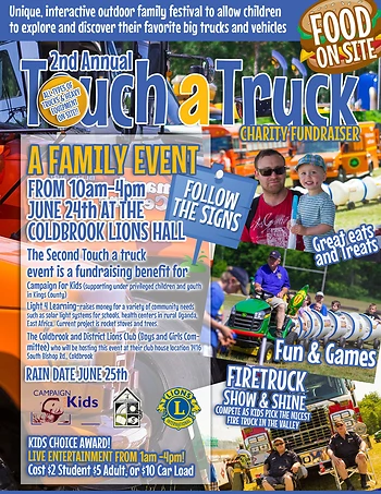 Poster for Touch a Truck Charity Fundraiser