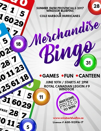 Poster for Merchandise Bingo Fundraiser