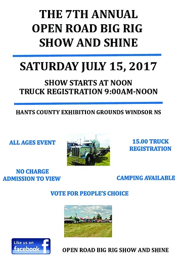 Poster for Open Road Big Rig Show and Shine