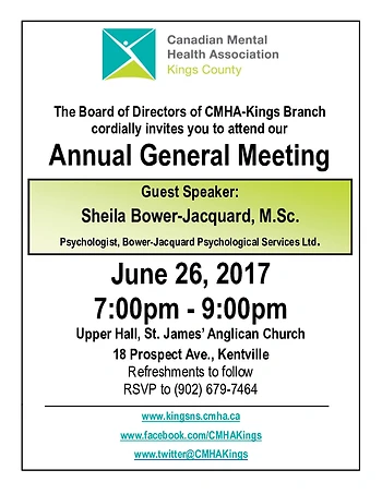 Poster for AGM - CMHA-Kings