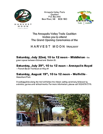 Poster for Harvest Moon Trailway Opening
