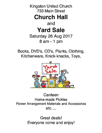 Poster for Church Hall and Yard Sale