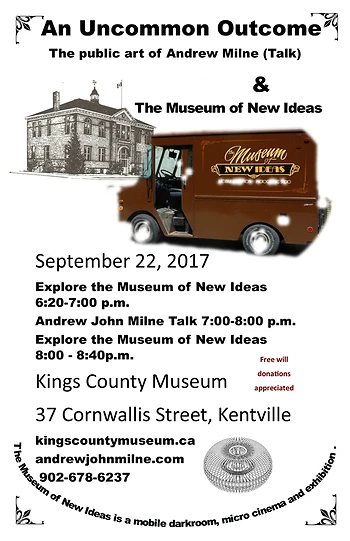Poster for The Museum of New Ideas & Artist Talk