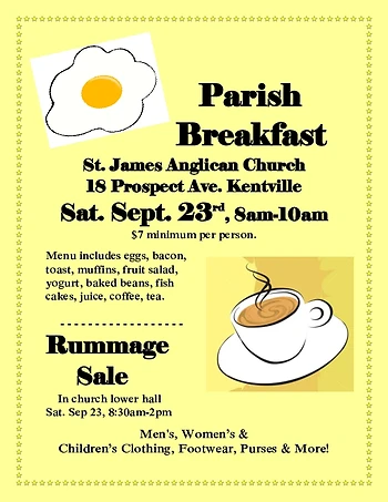 Poster for Parish Breakfast