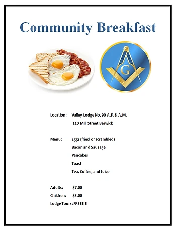 Poster for Community Fundraiser Breakfast
