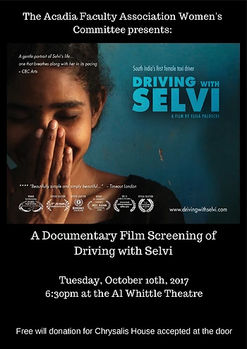 Poster for Driving with Selvi Film Screening