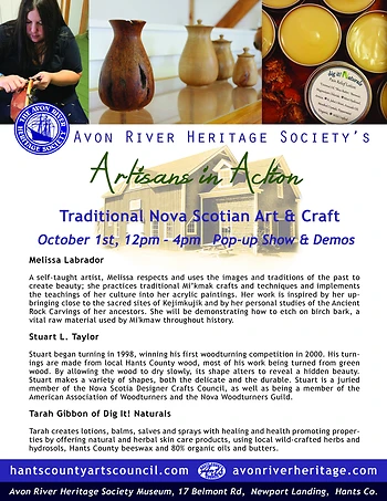 Poster for Artisan in Action: Traditional NS Art & Craft