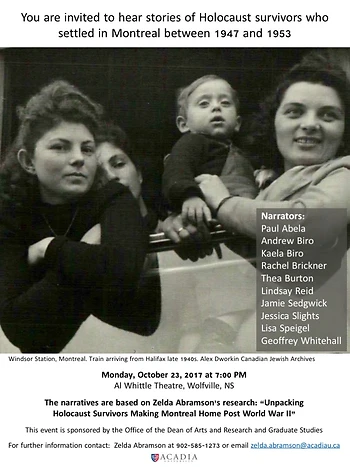 Poster for Holocaust Survivors Making Montreal Home Post World War II