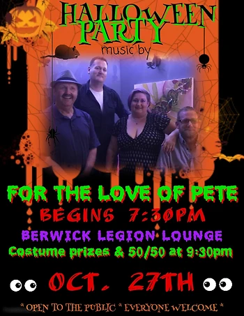 Poster for Halloween Party with For the Love of Pete